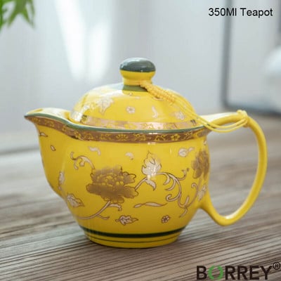 BORREY 350 ml kerámia teáskanna infuser Jingdezhen porcelán teáskanna rozsdamentes acél szűrővel Puer vízforraló kék-fehér teáskészlet