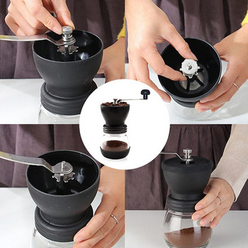 Χειροκίνητος Μύλος Καφέ Ρυθμιζόμενος Γυάλινος Γυάλινος Μύλος Χειροκίνητης Μηχανής Φορητός Οικιακός Θραυστήρας Εργαλεία κουζίνας κόκκων καφέ