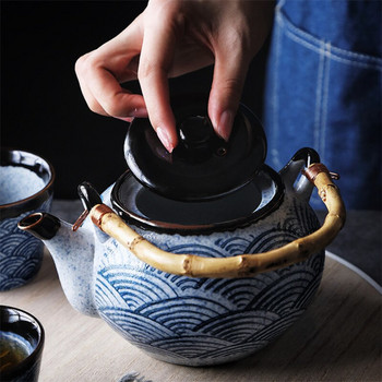 Японски стил Домакински морски пулсации Чайник Керамична чаша за чай Творческа кунг-фу чаша за вода Ресторант Офис Филтър Чайник Съдове за напитки