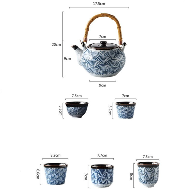 Japoniško stiliaus namų apyvokos jūros bangavimas arbatinukas Keraminis arbatos puodelis Kūrybinis Kung Fu vandens puodelis Restoranas Biuras Filtruoti arbatos puodą Gėrimai