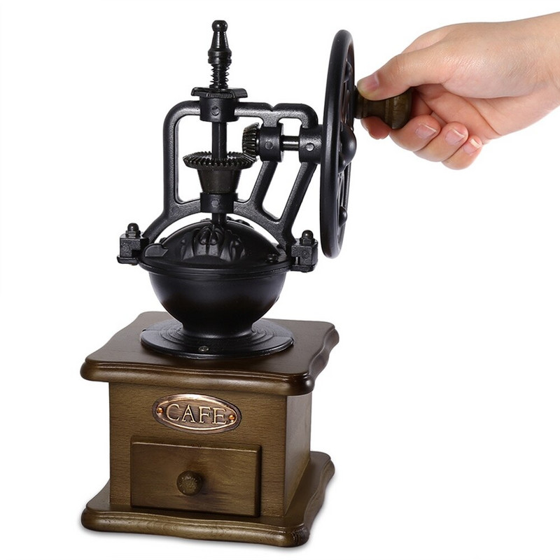 Кафемелачка в ретро стил Ръчна машина за мелене Ръчна манивела