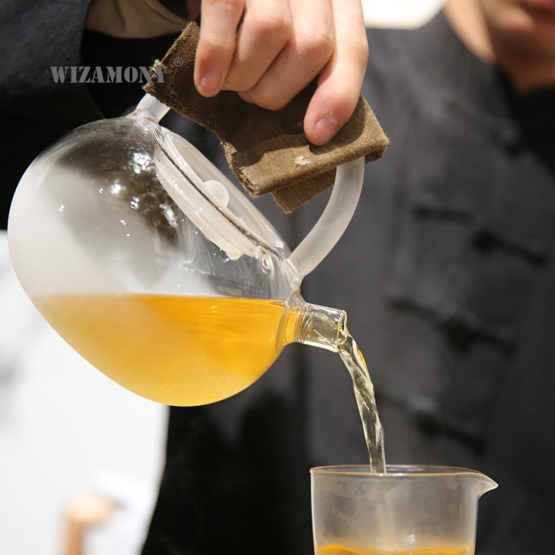 WIZAMONY 780 ml didelio borosilikatinio stiklo arbatinukas debesies ir miglos karščiui atsparus arbatos indas, tinkamas arbatai ruošti arbatos rinkinys.