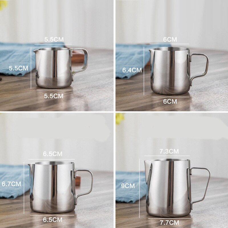 Pieno ąsočiai nerūdijančio plieno putų ąsotis Gėlių puodeliai Kavos pieno putų plakiklis Latte Art Pieno putų įrankis Kavos reikmenys