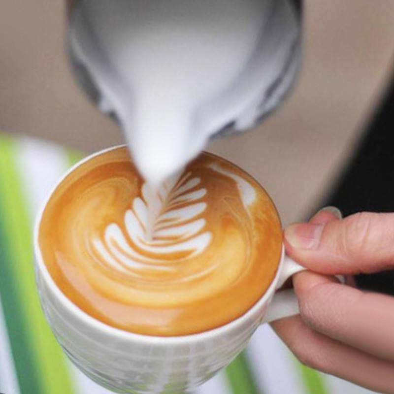Pieno ąsočiai nerūdijančio plieno putų ąsotis Gėlių puodeliai Kavos pieno putų plakiklis Latte Art Pieno putų įrankis Kavos reikmenys