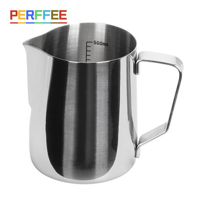 Eszpresszó kávé tejhabos kancsó rozsdamentes acél Méretek belül gőzölő kancsó Barista Latte Art habosító csésze 350/600 ml