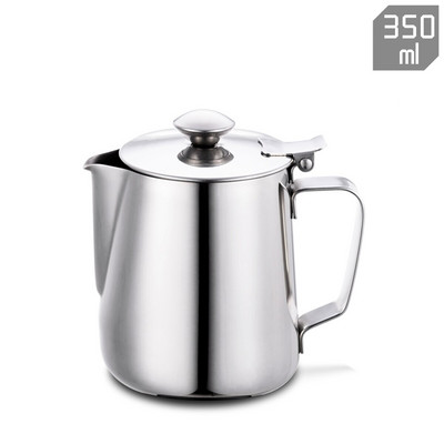 Vrč za pjenjenje mlijeka od nehrđajućeg čelika s poklopcem Espresso Barista Cappuccino Vrč za kavu Mlijeko Šalica za latte mlijeko za kućni kafić