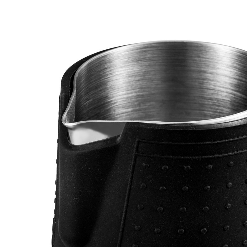 350 мл силиконова кана за разпенване на мляко от неръждаема стомана, кафе, еспресо, задушаващо бариста, занаятчийски лате, капучино, кана за мляко, чаши за лате