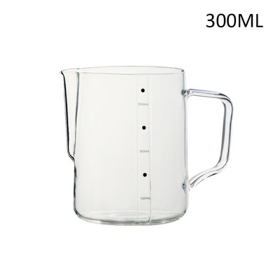 350/600 ml Стъклена кана за разпенване на мляко Прозрачно еспресо Кафе, варящо се на пара Кана с пяна за сметана и капучино Аксесоари за бариста