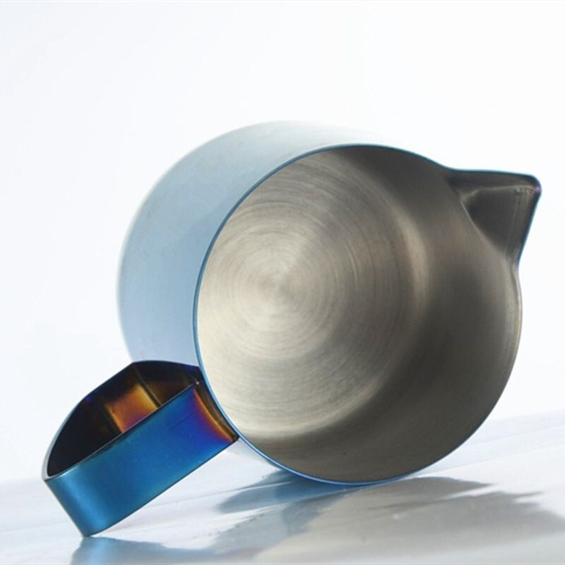 350/600 мл Мляко, варяща се на пара Разпенваща се кана от неръждаема стомана, незалепваща кана за мляко, издърпайте цветна чаша за кафе, капучино, лате арт