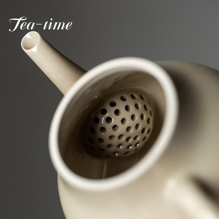 140ml Retro növényi hamvas mázas kerámia teáskanna japán kis egyedényes Kung Fu Tea Mester edények szűrővel Háztartási teásedény
