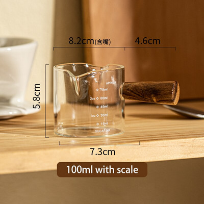100/200/370 мл прозрачна стъклена кана за мляко с дръжка Чаша за разпенване на кафе Съд за споделяне Млечна пяна Кафе