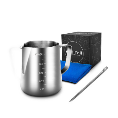 Кана за разпенване на мляко от неръждаема стомана Кана за еспресо кафе Кана за задушаване Капучино Barista Craft Кана за разпенване на мляко лате