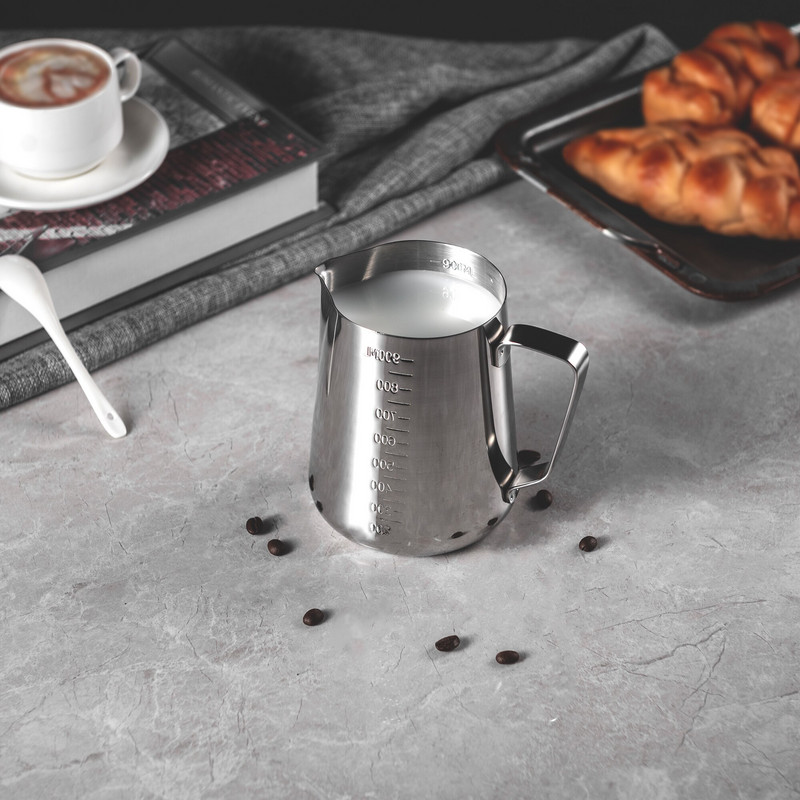 Кана за разпенване на мляко от неръждаема стомана Кана за еспресо кафе Кана за задушаване Капучино Barista Craft Кана за разпенване на мляко лате