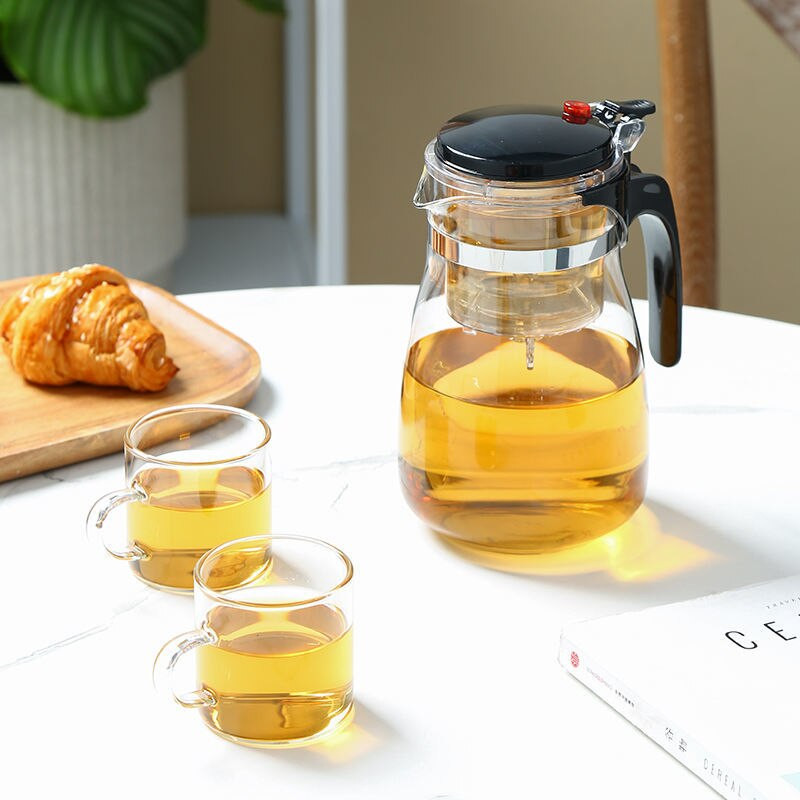 Arbatos rinkinys Karščiui atsparus stiklinis arbatinukas Kinietiškas Kung Fu arbatos rinkinys Puer virdulys Kavos stiklo virimo aparatas Patogus biuro arbatos puodo iškrovimas