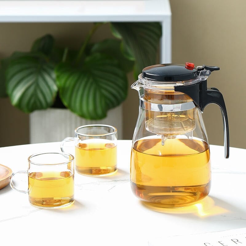 Arbatos rinkinys Karščiui atsparus stiklinis arbatinukas Kinietiškas Kung Fu arbatos rinkinys Puer virdulys Kavos stiklo virimo aparatas Patogus biuro arbatos puodo iškrovimas