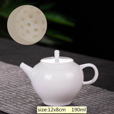 Kineski ručno rađeni čajnik od bijelog porculana bijela slonovača Keramički lonac za čaj Posuda za čaj Pu`er Oolong kuhalo za filtar za čaj