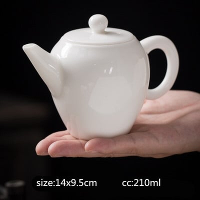 Kineski ručno rađeni čajnik od bijelog porculana bijela slonovača Keramički lonac za čaj Posuda za čaj Pu`er Oolong kuhalo za filtar za čaj