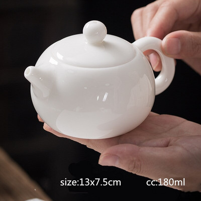 Kineski ručno rađeni čajnik od bijelog porculana bijela slonovača Keramički lonac za čaj Posuda za čaj Pu`er Oolong kuhalo za filtar za čaj