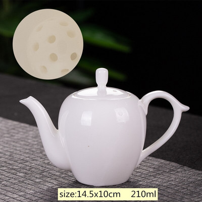 Kineski ručno rađeni čajnik od bijelog porculana bijela slonovača Keramički lonac za čaj Posuda za čaj Pu`er Oolong kuhalo za filtar za čaj