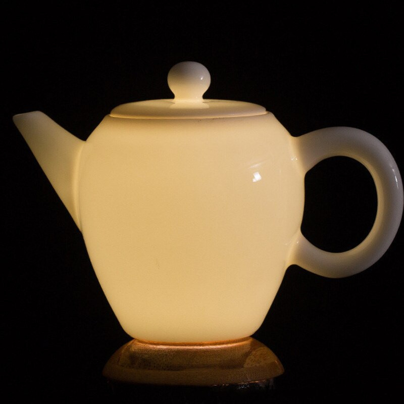 Kiniškas rankų darbo balto porceliano arbatinukas dramblio kaulo baltumo arbatinukas keramika Arbatos indas arbatos infuzinis Pu'er Oolong arbatos filtro virdulys