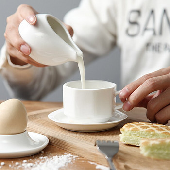 Σκανδιναβική Λευκή Κεραμική κανάτα γάλακτος Αφρώδης στάμνα Κύπελλο Cafe Teatime Barista Εργαλεία καφετιέρας Cafeteira Coffeeware Latte Art