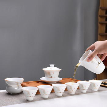 Висококачествен бял порцеланов чайник Fair Cup Ръчно рисувана машина за чай Kung Fu Чаша за чай Gongdao Чаша Teaware 280 ml