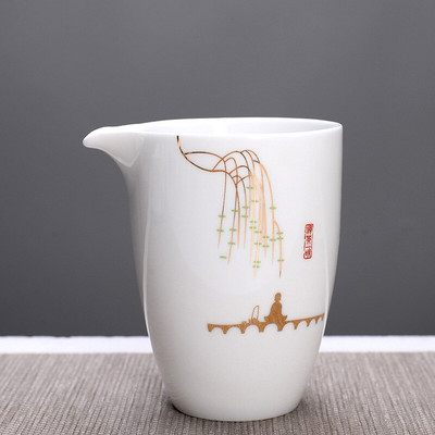 Aukštos kokybės balto porceliano arbatinukas Fair Cup arbatinukas rankomis dažytas arbatos virimo aparatas Kung Fu arbatos puodelis Gongdao puodelis arbatinukas 280ml