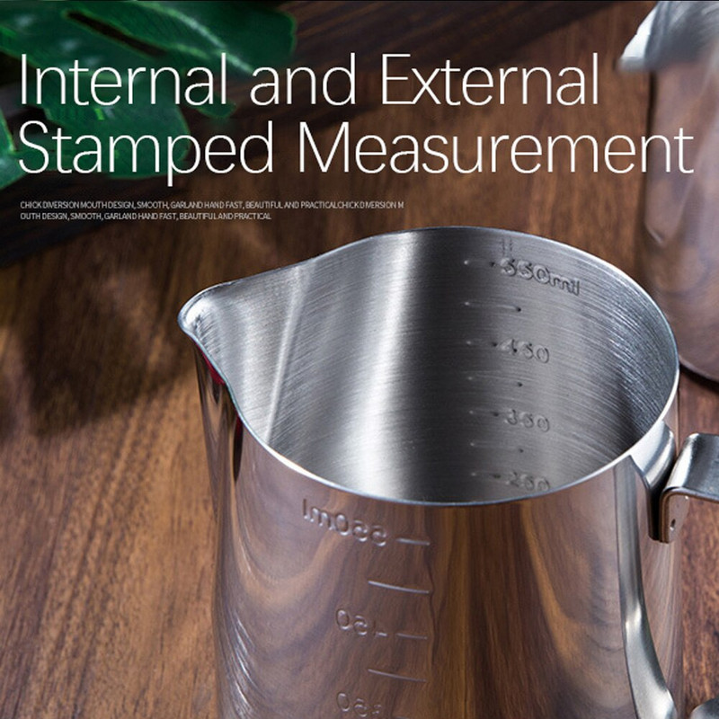 Кана за разпенване на еспресо кафе от неръждаема стомана Кана за готвене на пара Кана за готвене на пара Barista Latte Art Чаша за разпенване 350/600 мл