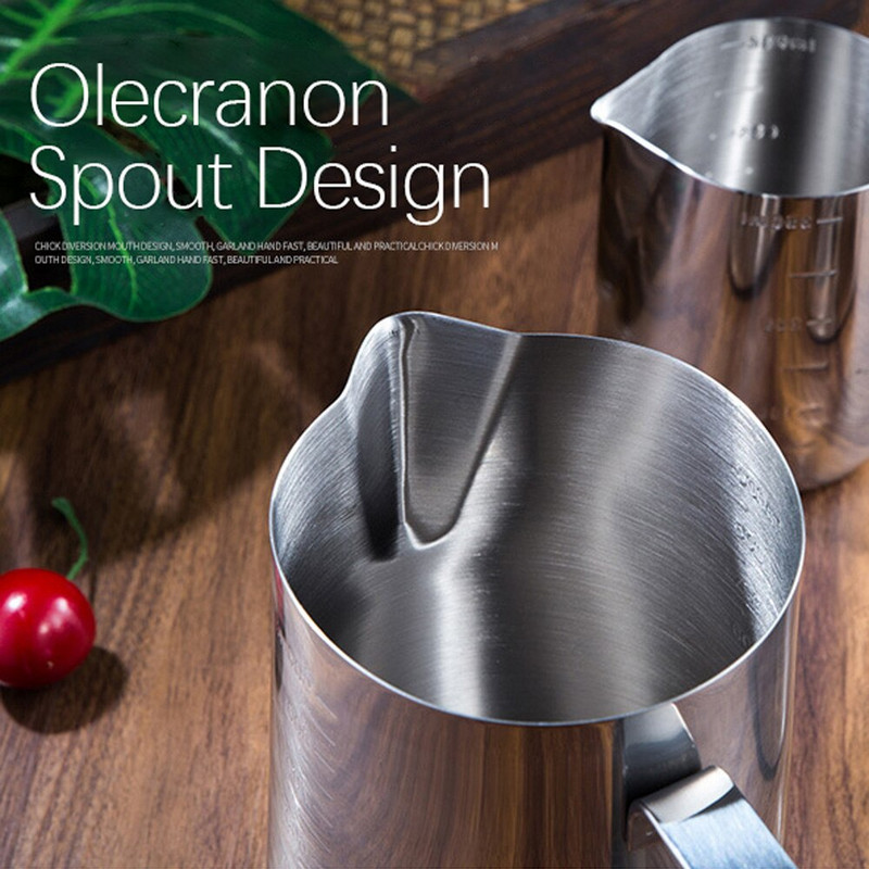 Кана за разпенване на еспресо кафе от неръждаема стомана Кана за готвене на пара Кана за готвене на пара Barista Latte Art Чаша за разпенване 350/600 мл