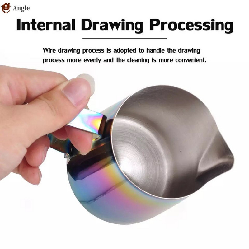 350/600ML Кана за мляко от неръждаема стомана 304 Кана за разпенване Кафе Разпенване на мляко Latte Art Млечна пяна CoffeTools