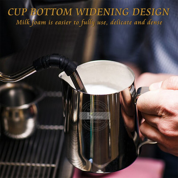 KONCO Inner Scale Espresso Coffee Milk Fothing Pitcher από ανοξείδωτο ατσάλι Creamer Macchiato Cappuccino Latte Art Maker Pitcher Cup
