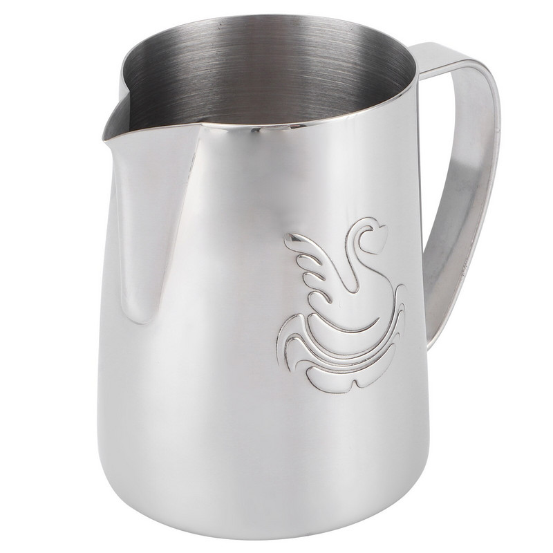 380 ml/400 ml/600 ml rozsdamentes acél hattyú tejkancsó tejhabosító csésze kávékancsó tejszínhabosító Latte Art stencil