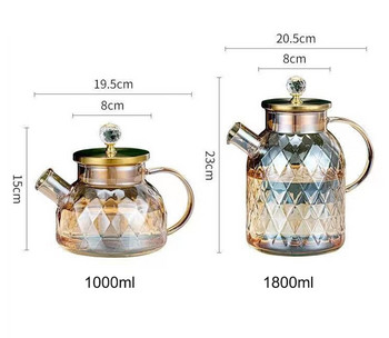 Ελαφρύ πολυτελές γυάλινο λουλουδάκι τσαγιέρα Teaware Puer Teapots to Boil Water Yixing Πήλινο Βραστήρα με Κεραμικό Σετ φίλτρου
