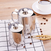 Nerūdijančio plieno kavos puodelis Pieno putojimo ąsočio ąsotis Nelašantis snapelis Puodelis su dangteliu Kremo puodelis namų kavinės barui (350 ml, 600 ml)