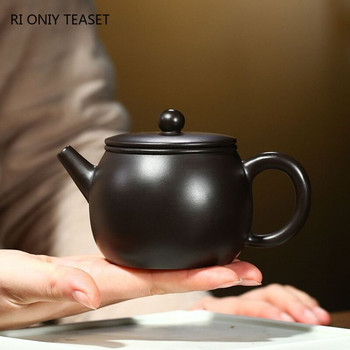 220ml Yixing Purple Clay Teapot Master Χειροποίητο Τσαγιού Μεγάλης Διαμέτρου Κατσαρόλα Ακατέργαστης Μαύρης Λάσπης Κινέζικο σετ τσαγιού Zisha Δώρα