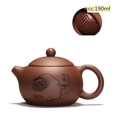 Yixing teáskanna lila agyag Xishi teáskanna szépség vízforraló Nyersérc, kézzel készített teáskészlet autentikus Tie Guanyin Puer 188 golyós lyukszűrő