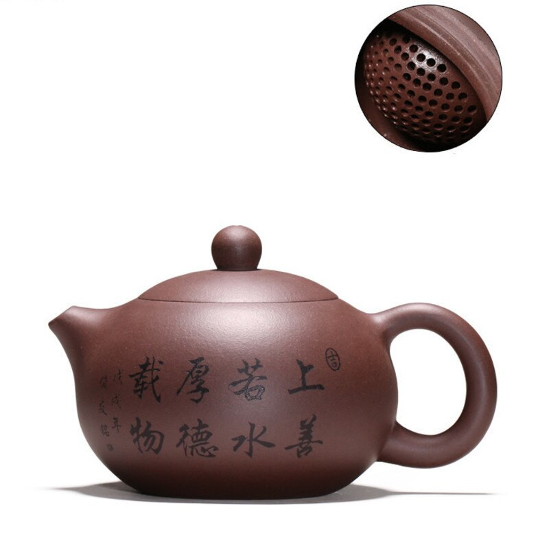 Yixing teáskanna lila agyag Xishi teáskanna szépség vízforraló Nyersérc, kézzel készített teáskészlet autentikus Tie Guanyin Puer 188 golyós lyukszűrő