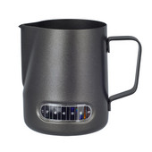 Tejhabosító kancsó 20 oz hőmérő matricával, Stianless Steel Espresso Latte gőzölő habosító csésze, matt fekete