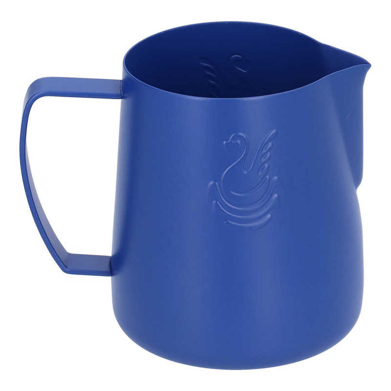 Rozsdamentes acél kávéskancsó tejkancsó Kék Latte habosító csésze 400 ml/600 ml, cseppmentes vízkivezetéssel konyhai irodákhoz