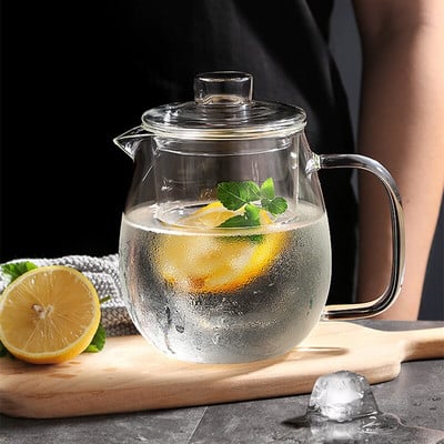 Háztartási teásedény Üveg teáskanna tűzhelyhez Hőálló, magas hőmérsékletű robbanásbiztos tea infúziós üveg gyümölcslé tartalommal