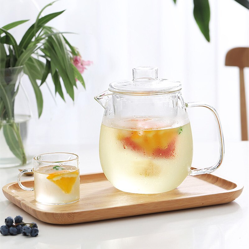 Háztartási teásedény Üveg teáskanna tűzhelyhez Hőálló, magas hőmérsékletű robbanásbiztos tea infúziós üveg gyümölcslé tartalommal