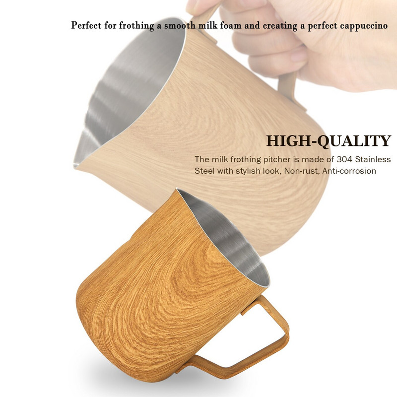 Pieno putojimo ąsotis 300/600 ml Nerūdijančio plieno kavos pieno ąsotis Gėlė Latte puodelis Espreso putos plakiklis puodelis Kavos Barista įrankis