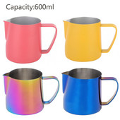 600 ml oțel inoxidabil cafea spuma lapte cană ulcior colorat cofer ulcior latte art ulcior pentru acasă bar birou magazin cafea instrumente