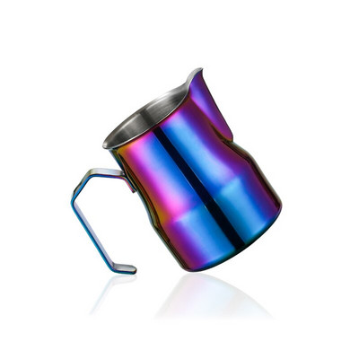 Кана за мляко от неръждаема стомана Кана за разпенване на мляко 350 ml Еспресо машина Cappuccino Latte Art Разпенваща се стомна Кана за бариста Чаша за мляко