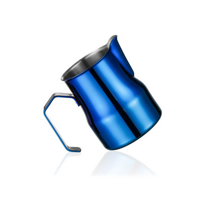 Кана за мляко от неръждаема стомана Кана за разпенване на мляко 350 ml Еспресо машина Cappuccino Latte Art Разпенваща се стомна Кана за бариста Чаша за мляко