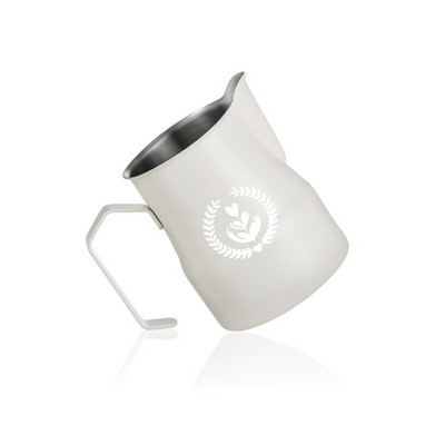 Кана за мляко от неръждаема стомана Кана за разпенване на мляко 350 ml Еспресо машина Cappuccino Latte Art Разпенваща се стомна Кана за бариста Чаша за мляко