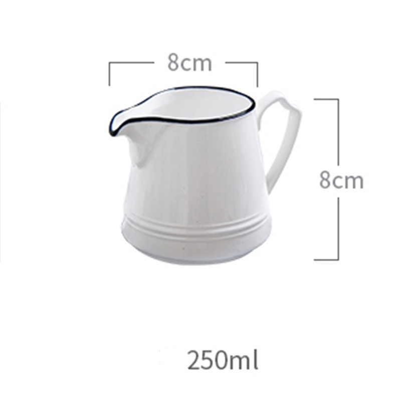 Сърцевидна чисто бяла керамична купа за захар Комплект кана за мляко с бамбукова дръжка Чаша за мляко Кана за мляко PourerPitcher JugГрънчарство за кафе