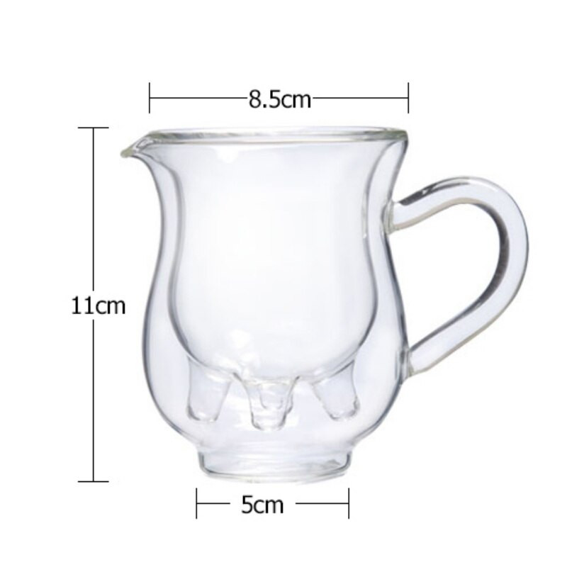 Kreativna krava, dvoslojna staklena čaša za kremu 250 ml, lijep vrč za mlijeko, sok, čaj, šalica za kavu, prozirna staklena šalica, vrč za pjenjenje mlijeka