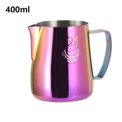 JIBBI Vrč za mlijeko na pari od nehrđajućeg čelika Neprianjajući vrč za mlijeko Pull Flower Cup Savršen za kavu Cappuccino Latte Art