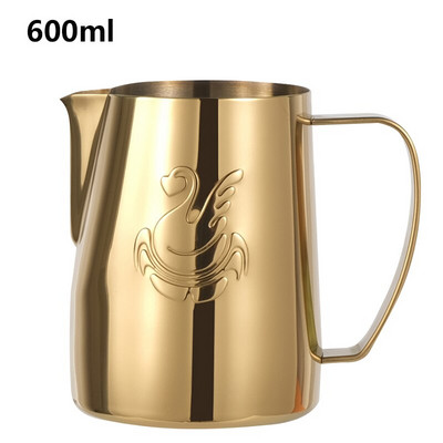 JIBBI Vrč za mlijeko na pari od nehrđajućeg čelika Neprianjajući vrč za mlijeko Pull Flower Cup Savršen za kavu Cappuccino Latte Art